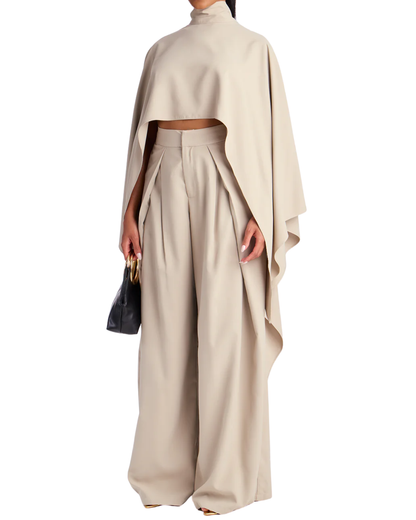Kaze Set - Draped Cape & Wide Pleat Trousers