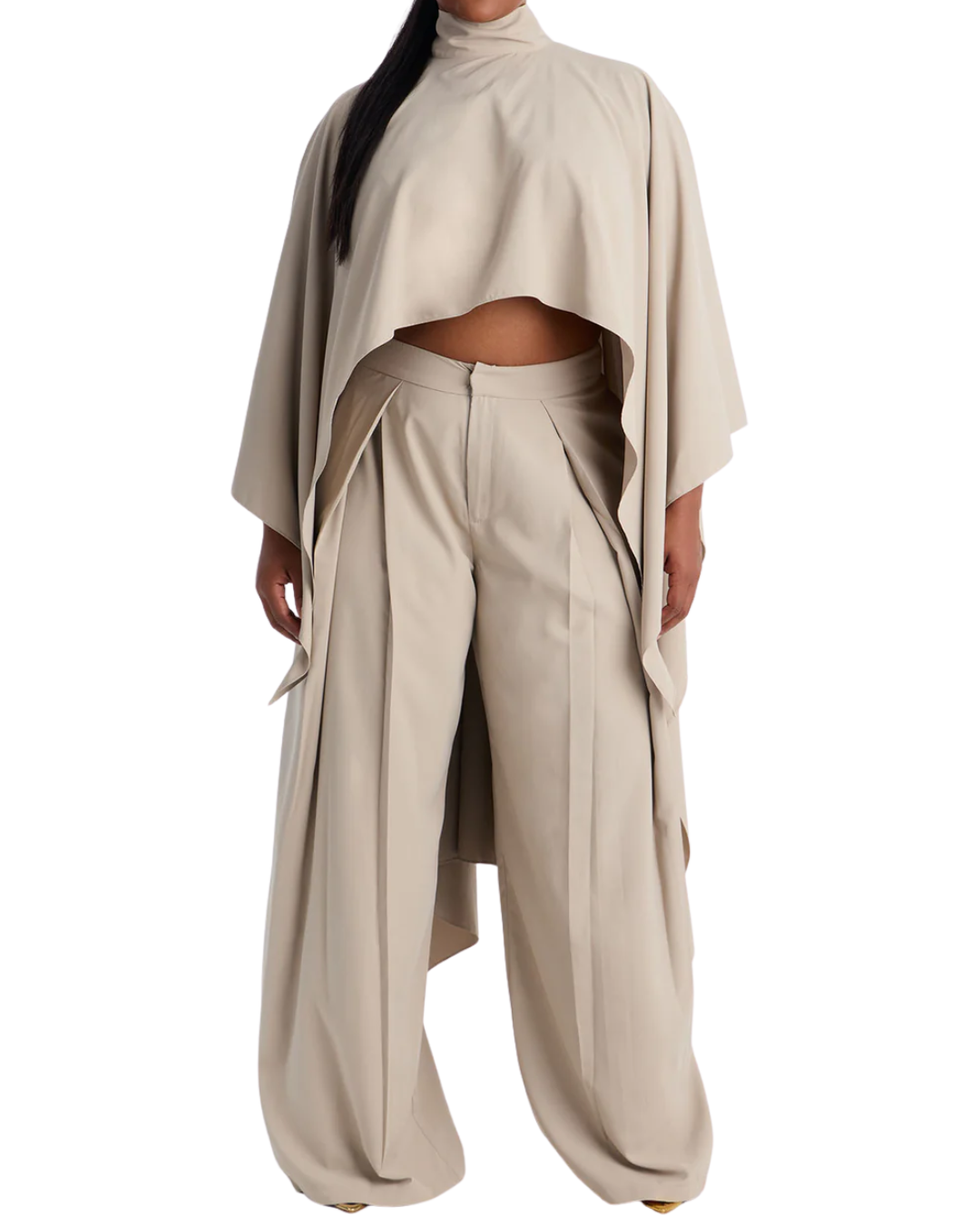 Kaze Set - Draped Cape & Wide Pleat Trousers